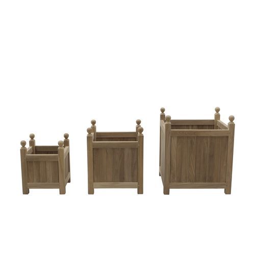 Vaso da giardino in teak - ACCP0803 - Il Giardino di Legno - da appoggio / quadrato / per uso residenziale