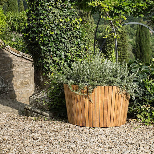 Vaso da giardino in teak - ACCP0857 - Il Giardino di Legno - rotondo / per uso residenziale