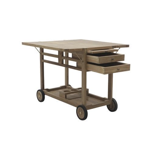 Carrello di servizio - Telemaco - Il Giardino di Legno - contract / pieghevole / in teak