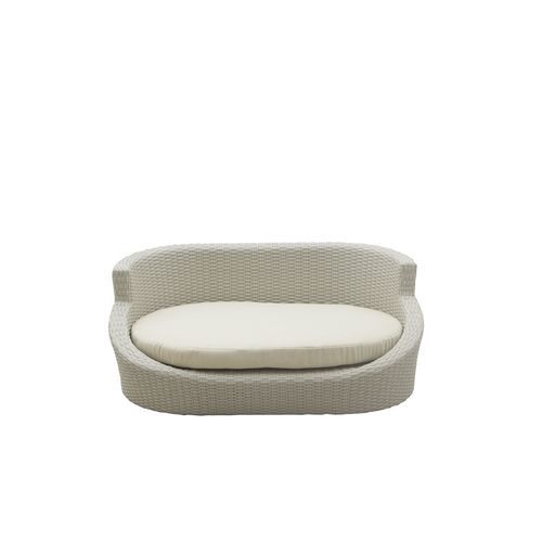 Letto per cane in tessuto - Snoopy - Il Giardino di Legno - in rattan / beige / con cuscino rimovibile