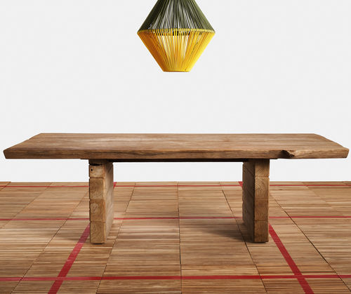 Tavolo da pranzo contemporaneo - Stratos - Il Giardino di Legno - in teak / con supporto in teak / rettangolare