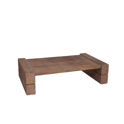 Tavolino basso contemporaneo - Stratos - Il Giardino di Legno - in teak / con supporto in teak / rettangolare