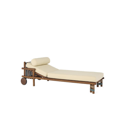 Lettino prendisole contemporaneo - LIGN0579 - Il Giardino di Legno - in tessuto / in teak / in legno oliato