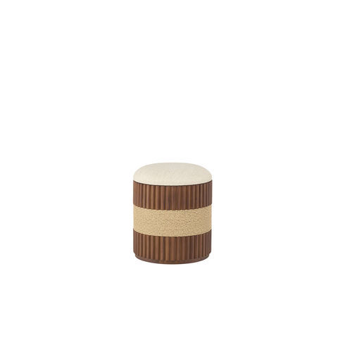 Pouf design - GRIS03C3 - Il Giardino di Legno - in legno / tondo / con contenitore
