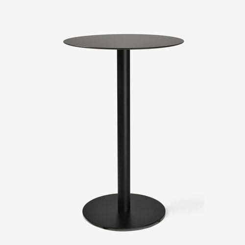 Tavolo alto contemporaneo - SLIM - Objekten - in laminato / con supporto in acciaio termolaccato / rotondo
