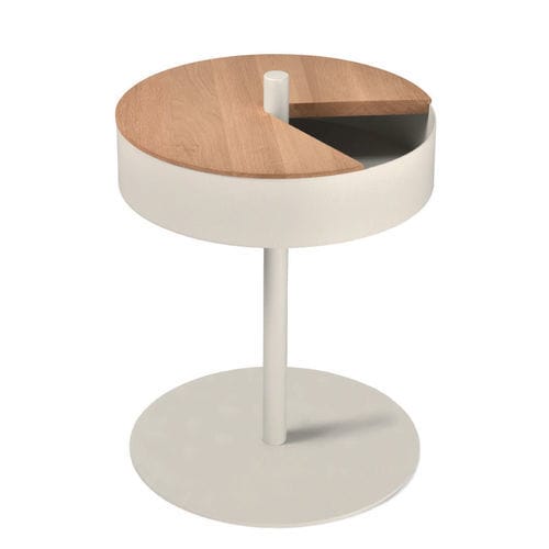 Tavolo d'appoggio contemporaneo - STAND UP - Objekten - in rovere / in legno tinto / con supporto in acciaio termolaccato