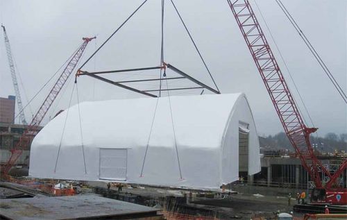 Tensostruttura su ossatura metallica - MOBILE FABRIC - Toro Shelters - per tettoia / con membrana in PVC