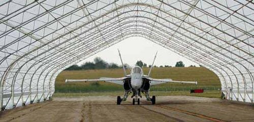 Tensostruttura su ossatura metallica - AIRCRAFT HANGAR - Toro Shelters - per tettoia d'entrata / con membrana in PVC