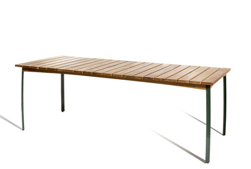 Tavolo da pranzo contemporaneo - KERTEMINDE - Skargaarden - in teak / in acciaio verniciato / rettangolare