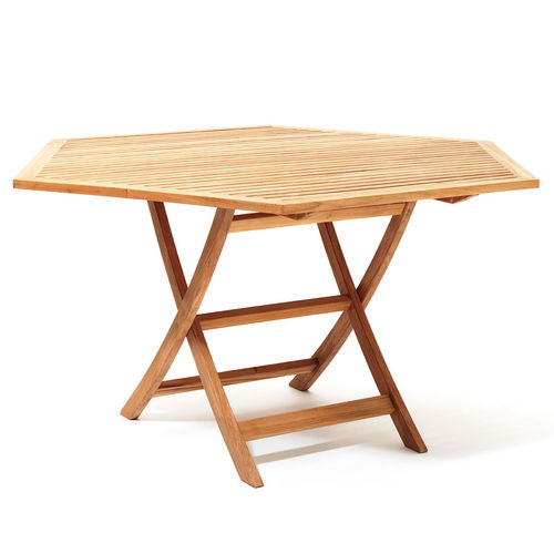 Tavolo contemporaneo - VIKEN - Skargaarden - in teak / con supporto in teak / esagonale