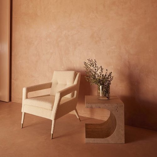 Tavolo d'appoggio contemporaneo - CANYON - Ginger & Jagger - in pietra / in travertino / con supporto in pietra