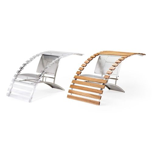 Sedia design originale - ARCVS - PALMAR arredi - da esterno / in metacrilato / in legno