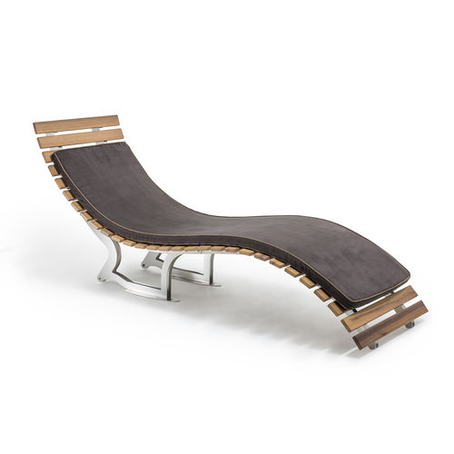 Lettino prendisole contemporaneo - SINVS - PALMAR arredi - in teak / in iroko / in acciaio inossidabile