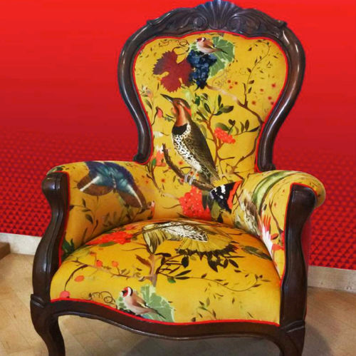 Tessuto da tappezzeria - BIRDS - Foresti Home Collection Group srl - con motivi naturali / con animali / in poliestere