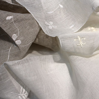 Tendina voile a motivi - LINO RICAMATO - Foresti Home Collection Group srl - in lino / per uso residenziale