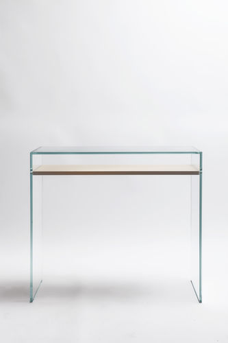 Consolle contemporanea - ZEN14 - ADENTRO - impiallacciata in legno / in vetro temprato / rettangolare