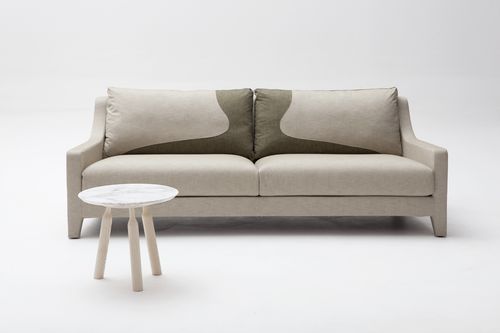 Divano contemporaneo - DADA - ADENTRO - in tessuto / beige / 3 posti