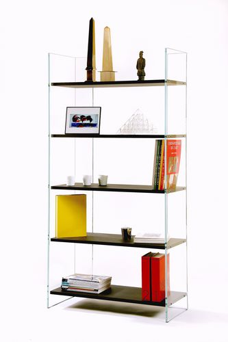 Libreria contemporanea - ZEN 12 : EX LIBRIS - ADENTRO - in rovere / con rivestimento in vetro temperato