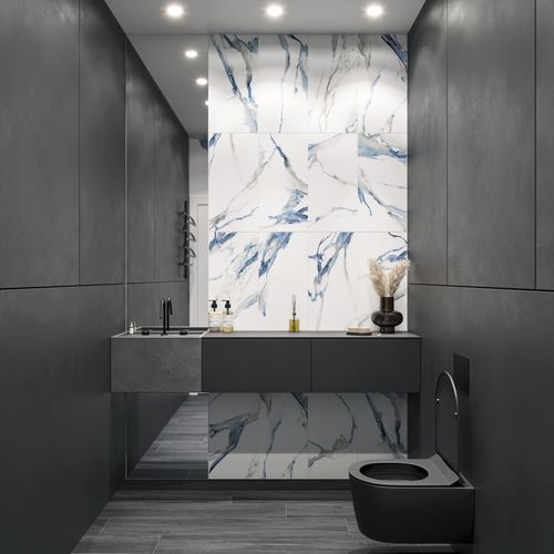 Piastrella in porcellana - CALACATTA AQUA - Stanton Carpet Corporation - levigata / da interno / da esterno