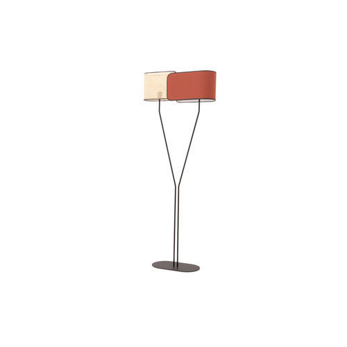 Lampada da pavimento - LMP MARCUS - FLAM ET LUCE LUMINAIRES - in tessuto / in legno / in ceramica