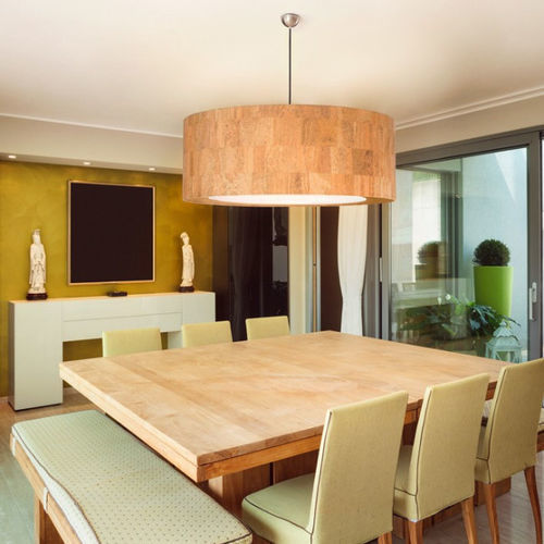 Lampada a sospensione - SUSP.AJS.S80-30CT/T - FLAM ET LUCE LUMINAIRES - in sughero / contemporanea / con cavo