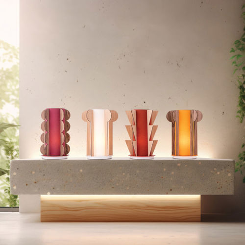 Lampada da tavolo - RHAPSODY A - FLAM ET LUCE LUMINAIRES - in metallo / in legno / contemporanea
