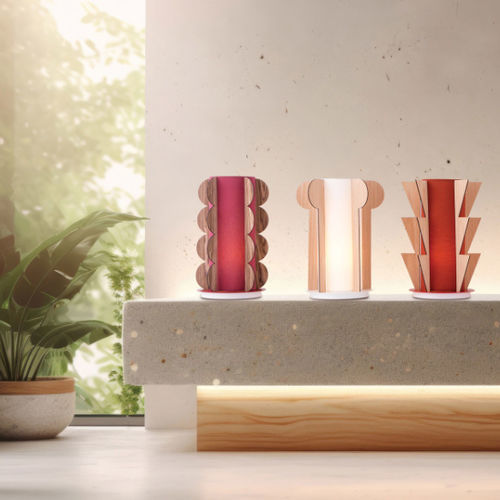 Lampada da tavolo - RHAPSODY B - FLAM ET LUCE LUMINAIRES - in metallo / in legno / contemporanea