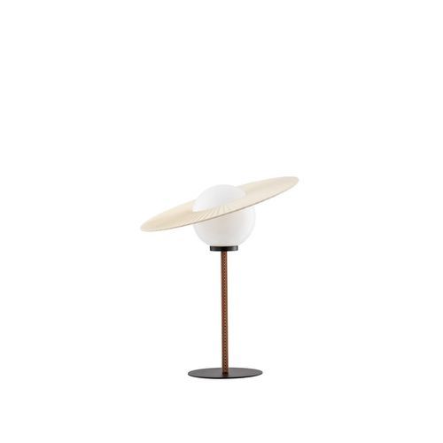 Lampada da comodino - SATURNE PM - FLAM ET LUCE LUMINAIRES - da tavolo / in PU / in opalina