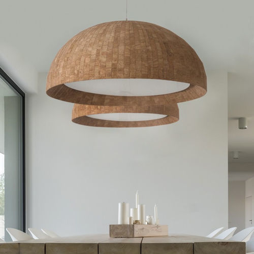 Lampada a sospensione - CHAMPAGNE - FLAM ET LUCE LUMINAIRES - in sughero / contemporanea / senza fili