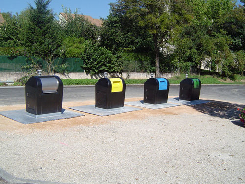 Portarifiuti a contenitori interrati - APYRA-KLEUR - Engels - pubblico / per raccolta differenziata / in acciaio
