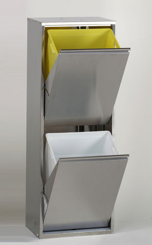 Portarifiuti in acciaio inossidabile - MEI 02-50 - Engels - in plastica / per raccolta differenziata / doppio