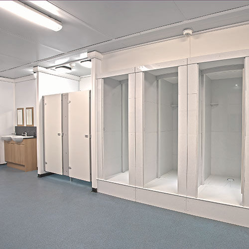 Box doccia in alluminio - Portakabin - con sportello battente / rettangolare / per bagno pubblico