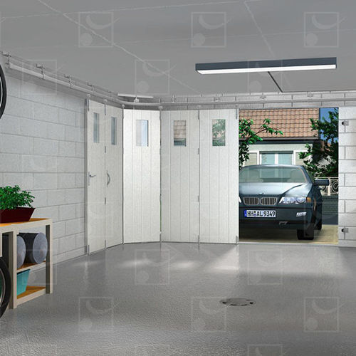 Porta sezionale laterale per garage - 9300 series  - MANTION SAS - in metallo / manuale / semivetrata
