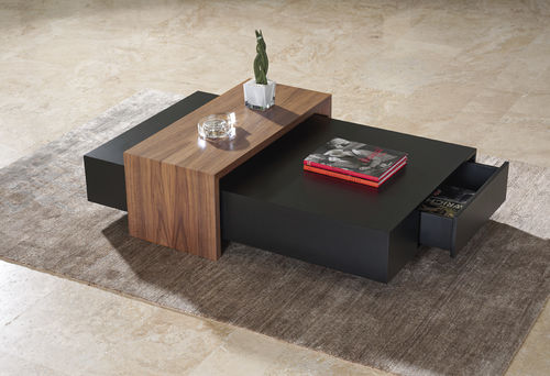 Tavolino basso contemporaneo - CUBE - GUARANTEE by GIOGATZIS - in legno / rettangolare / con contenitore