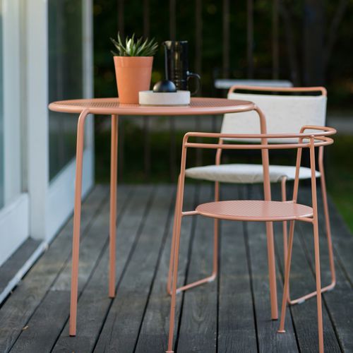 Tavolo da pranzo contemporaneo - POINT  - OK DESIGN - in metallo / con supporto in metallo / rotondo