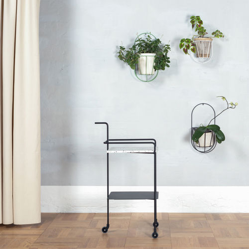 Carrello di servizio - CONFETTI  - OK DESIGN - in acciaio con rivestimento a polvere / in terrazzo