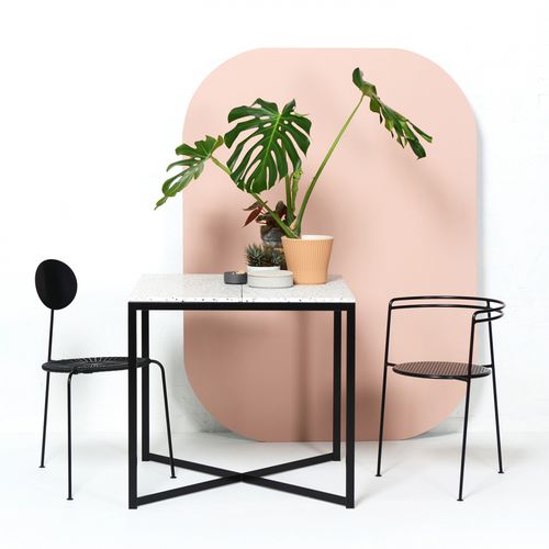Tavolo da pranzo contemporaneo - CONFETTI  - OK DESIGN - in terrazzo / con supporto in acciaio termolaccato / quadrato