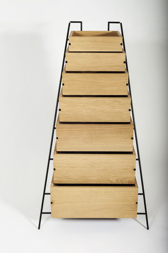 Scaffale contemporaneo - FRAMA - in legno / in acciaio / con cassetti