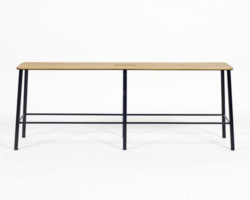 Panca contemporanea - ADAM - FRAMA - in legno / in acciaio / in pelle