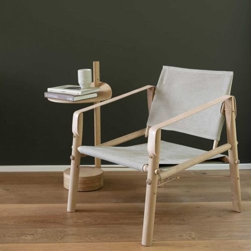 Poltrona contemporanea - NOMAD - WEDOWOOD - in tela / in pelle / in quercia naturale