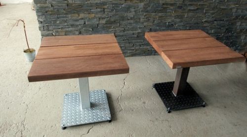Tavolo da bistrot contemporaneo - THORS DESIGN - in legno / in acciaio / quadrato