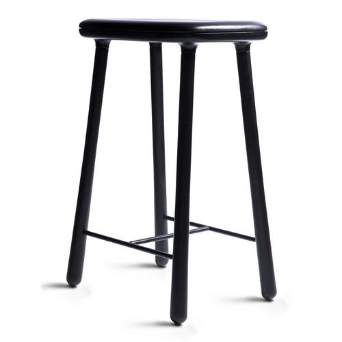 Sgabello da bar contemporaneo - CUBA - mobel copenhagen - in pelle / con supporto in legno / imbottito