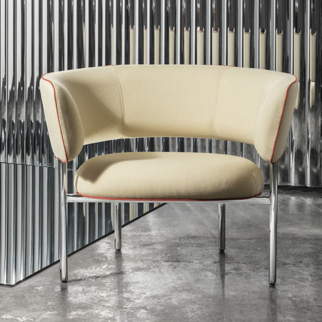 Poltrona contemporanea - FONT BOLD - mobel copenhagen - in pelle / in tessuto / beige