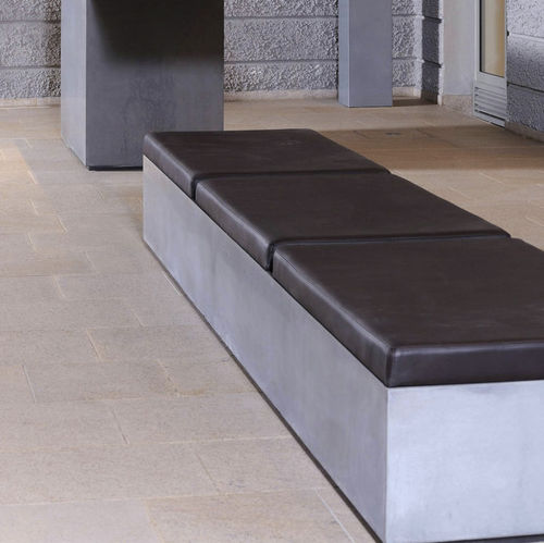 Divanetto imbottito contemporaneo - Stayconcrete - in pelle / in calcestruzzo / contract