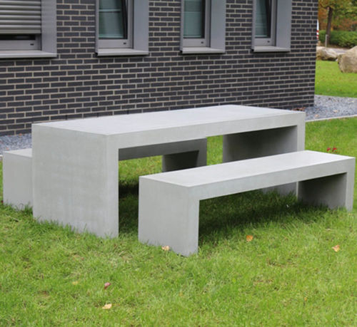 Set tavolo e panca contemporaneo - LIMPERTSBERG  - Stayconcrete - in calcestruzzo / da giardino / da esterno