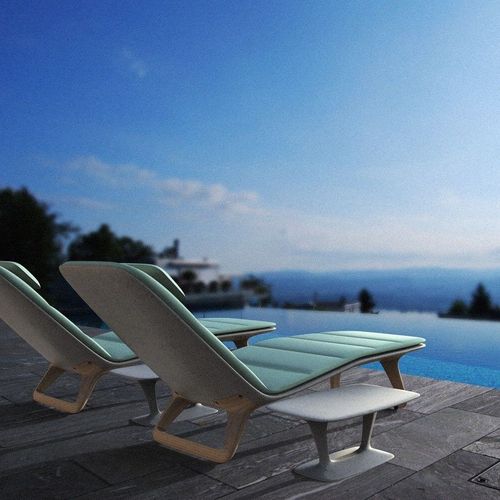 Lettino prendisole contemporaneo - LOUNGER MINT - Stayconcrete - in tessuto / in calcestruzzo / in legno