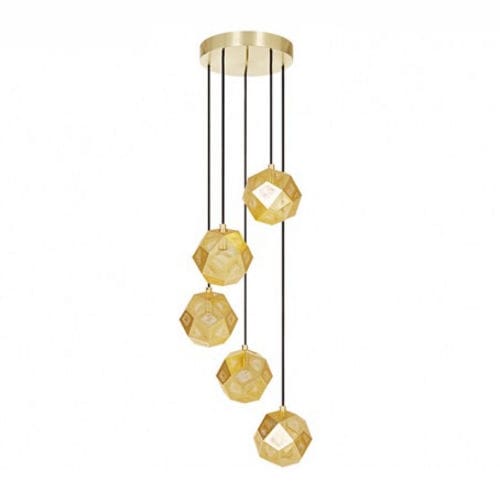 Lampadario contemporaneo - ETCH MINI : ETSMCH01BEU - Tom Dixon - in ottone / contract / con diffusori sferici