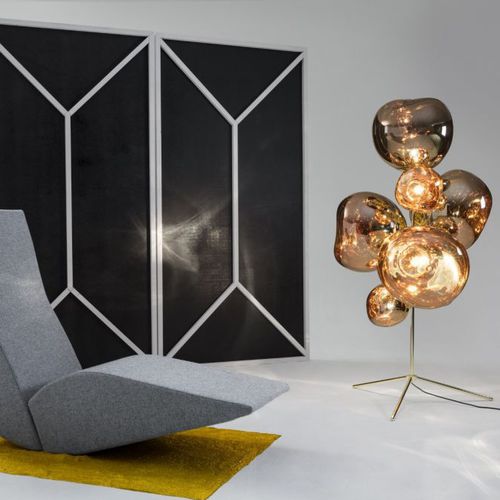 Lampada da terra - MELT : MESC01G-FEUM1 - Tom Dixon - in acciaio / in policarbonato / design originale