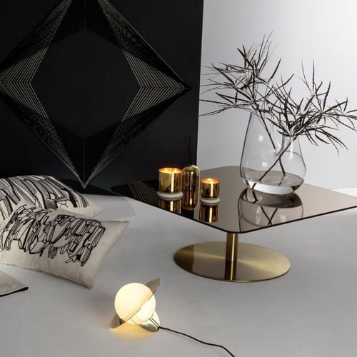 Tavolino basso contemporaneo - FLASH : FLT03-M1 - Tom Dixon - in vetro / in ottone / in ferro