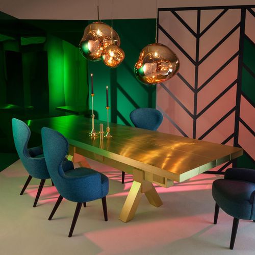 Tavolo da pranzo contemporaneo - MASS - Tom Dixon - in legno laccato / in metallo / rettangolare